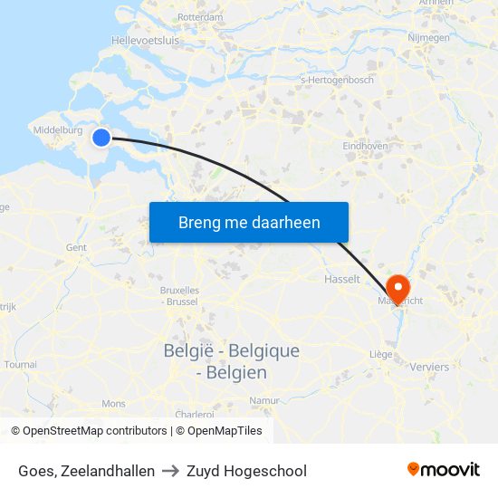 Goes, Zeelandhallen to Zuyd Hogeschool map