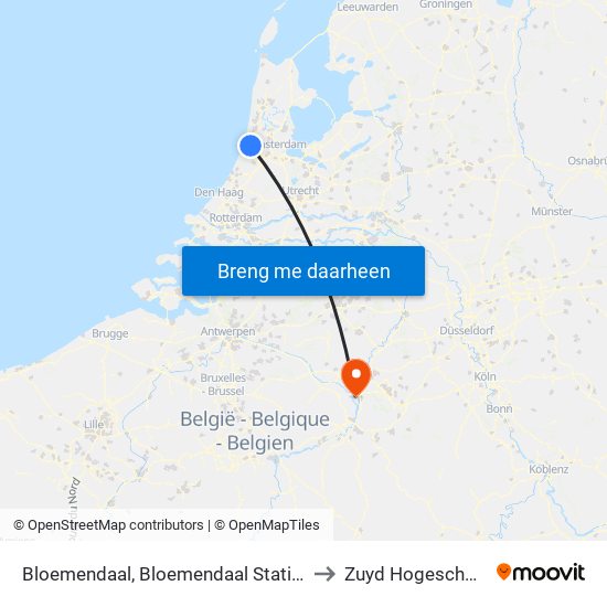 Bloemendaal, Bloemendaal Station to Zuyd Hogeschool map