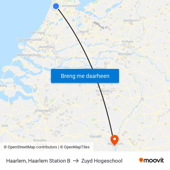 Haarlem, Haarlem Station B to Zuyd Hogeschool map