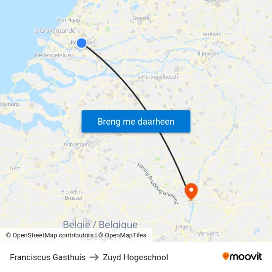Franciscus Gasthuis to Zuyd Hogeschool map