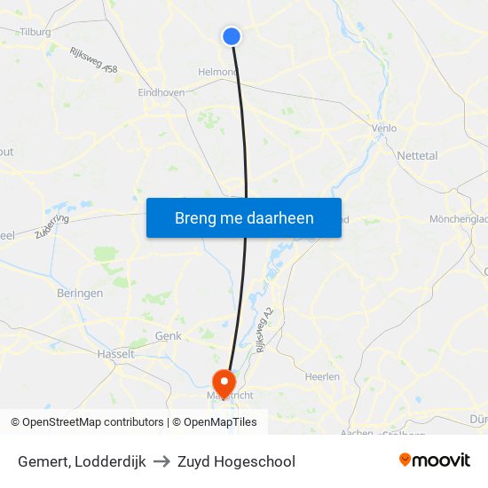Gemert, Lodderdijk to Zuyd Hogeschool map