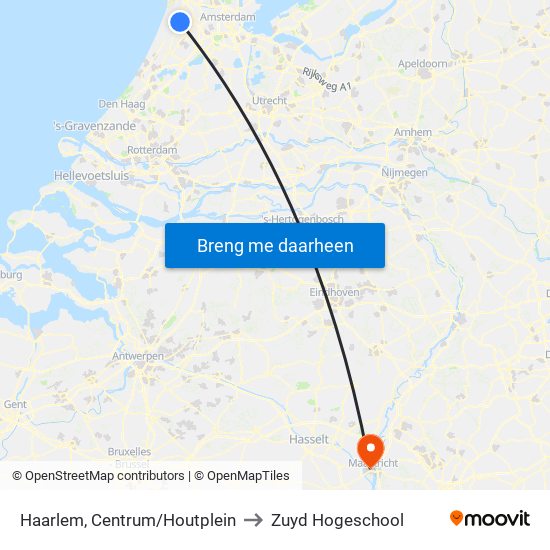 Haarlem, Centrum/Houtplein to Zuyd Hogeschool map