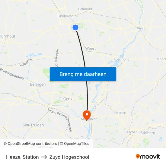 Heeze, Station to Zuyd Hogeschool map