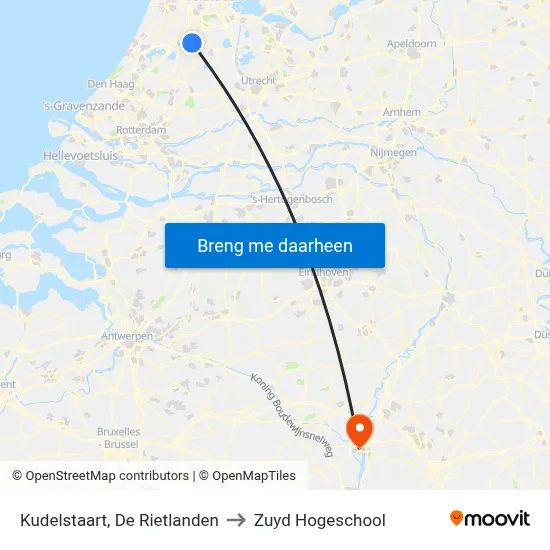 Kudelstaart, De Rietlanden to Zuyd Hogeschool map