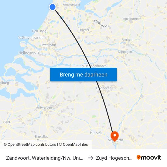 Zandvoort, Waterleiding/Nw. Unicum to Zuyd Hogeschool map