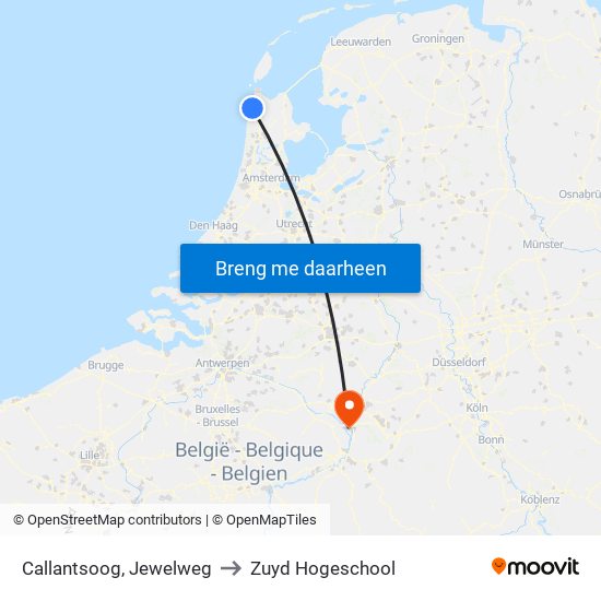 Callantsoog, Jewelweg to Zuyd Hogeschool map