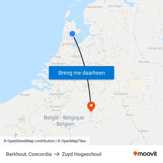 Berkhout, Concordia to Zuyd Hogeschool map