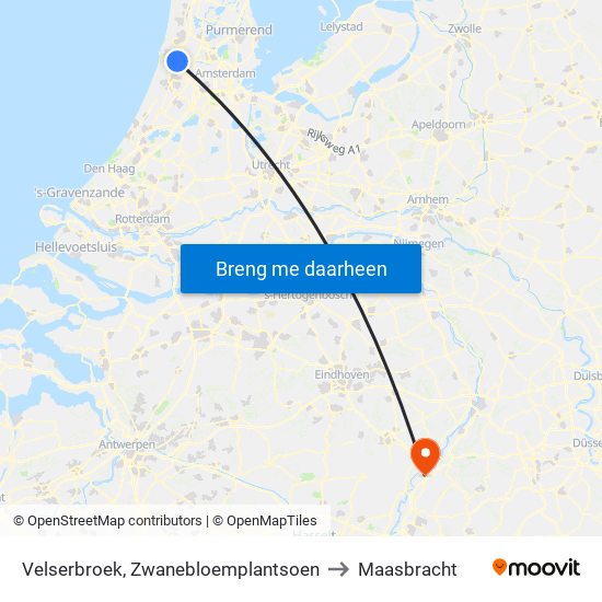 Velserbroek, Zwanebloemplantsoen to Maasbracht map