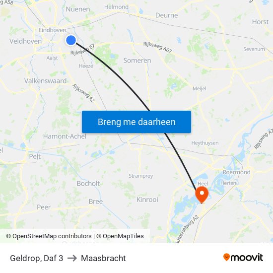 Geldrop, Daf 3 to Maasbracht map