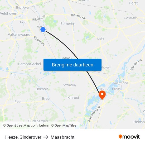 Heeze, Ginderover to Maasbracht map