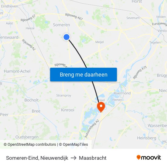 Someren-Eind, Nieuwendijk to Maasbracht map