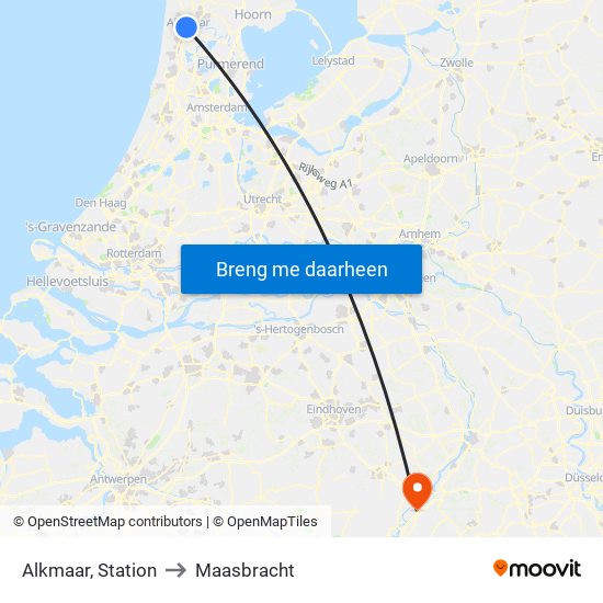 Alkmaar, Station to Maasbracht map
