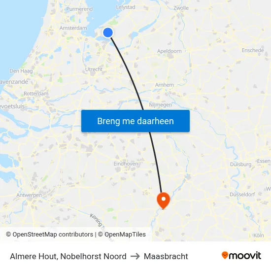 Almere Hout, Nobelhorst Noord to Maasbracht map