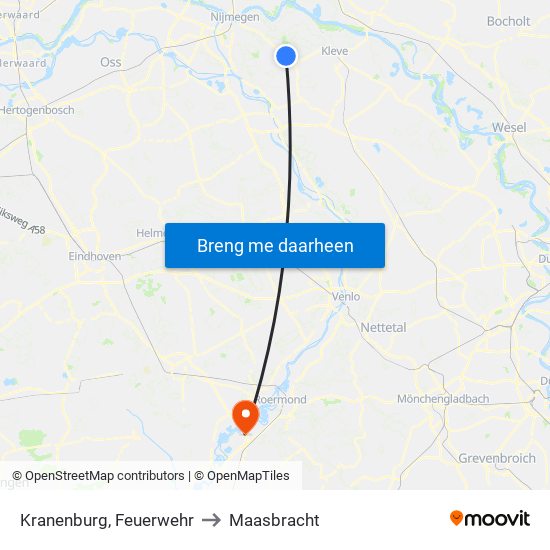 Kranenburg, Feuerwehr to Maasbracht map