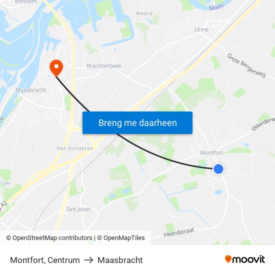 Montfort, Centrum to Maasbracht map