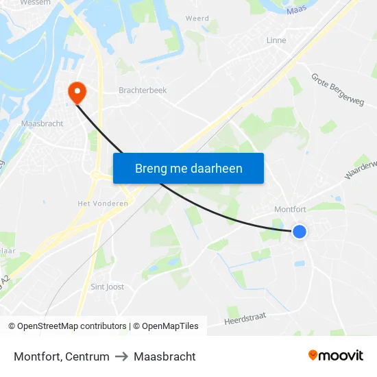 Montfort, Centrum to Maasbracht map