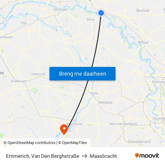 Emmerich, Van Den Berghstraße to Maasbracht map