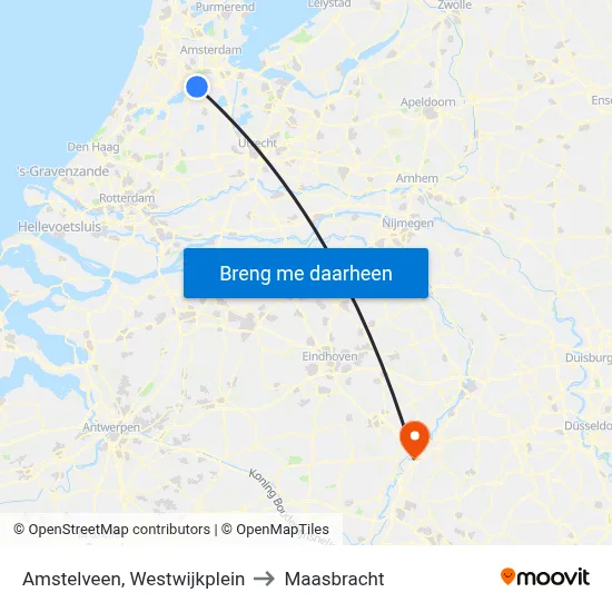 Amstelveen, Westwijkplein to Maasbracht map