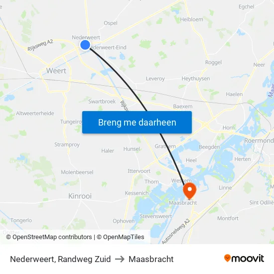 Nederweert, Randweg Zuid to Maasbracht map