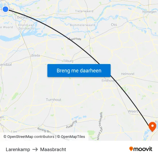 Larenkamp to Maasbracht map
