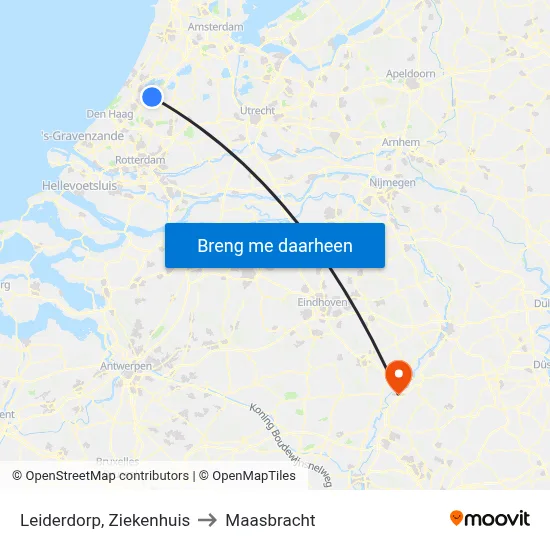 Leiderdorp, Ziekenhuis to Maasbracht map