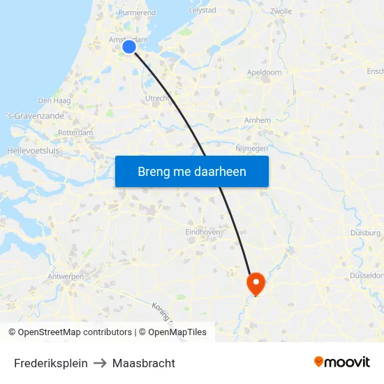 Frederiksplein to Maasbracht map