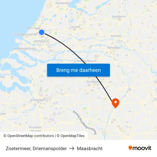 Zoetermeer, Driemanspolder to Maasbracht map