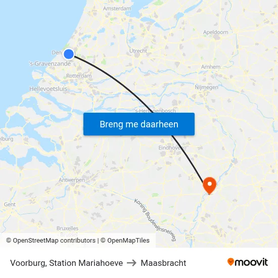 Voorburg, Station Mariahoeve to Maasbracht map