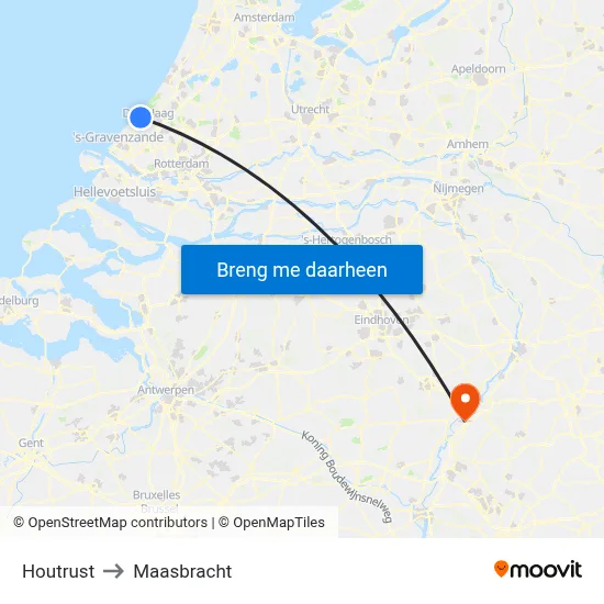 Houtrust to Maasbracht map