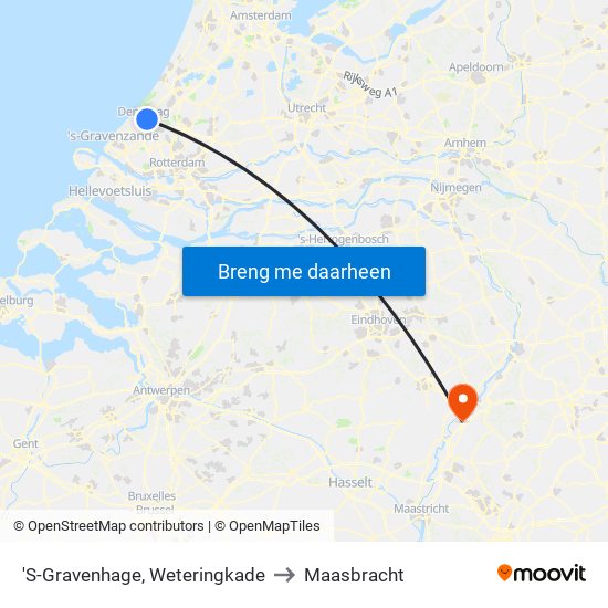 'S-Gravenhage, Weteringkade to Maasbracht map