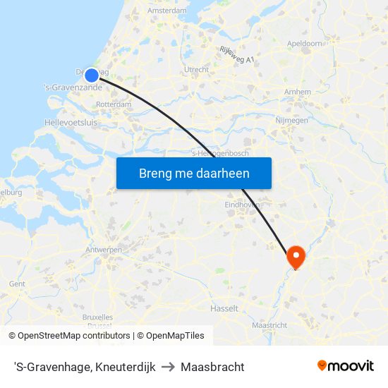 'S-Gravenhage, Kneuterdijk to Maasbracht map