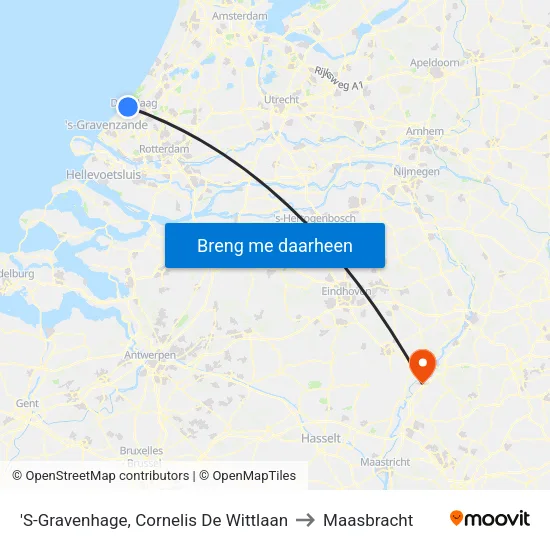'S-Gravenhage, Cornelis De Wittlaan to Maasbracht map