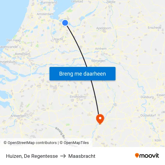 Huizen, De Regentesse to Maasbracht map