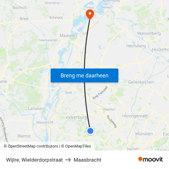 Wijlre, Wielderdorpstraat to Maasbracht map
