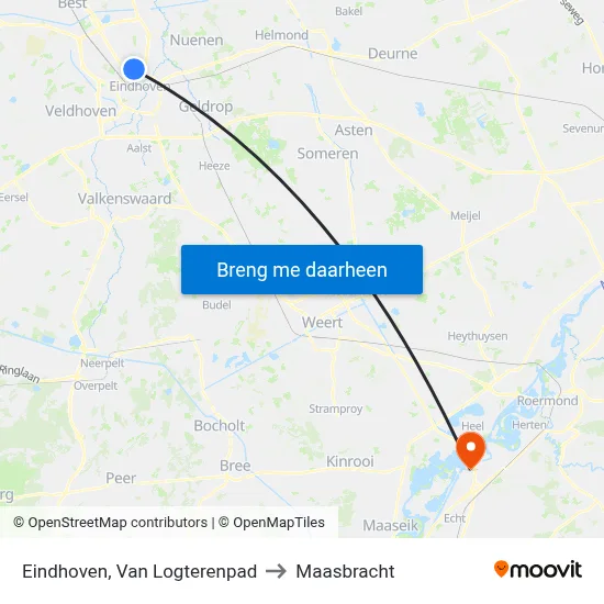 Eindhoven, Van Logterenpad to Maasbracht map
