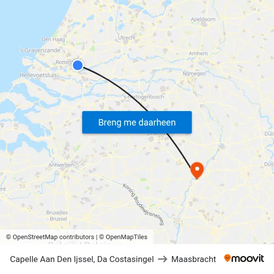 Capelle Aan Den Ijssel, Da Costasingel to Maasbracht map
