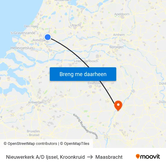 Nieuwerkerk A/D Ijssel, Kroonkruid to Maasbracht map