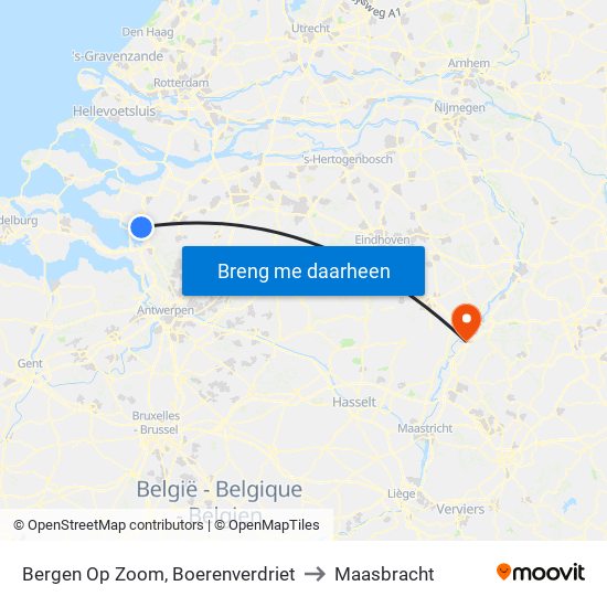 Bergen Op Zoom, Boerenverdriet to Maasbracht map