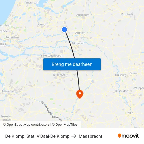 De Klomp, Stat. V'Daal-De Klomp to Maasbracht map