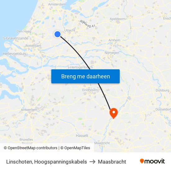 Linschoten, Hoogspanningskabels to Maasbracht map
