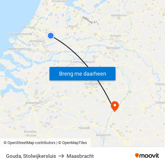 Gouda, Stolwijkersluis to Maasbracht map