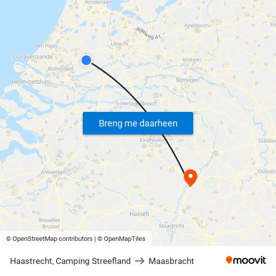 Haastrecht, Camping Streefland to Maasbracht map