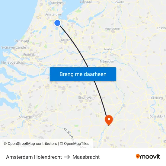 Amsterdam Holendrecht to Maasbracht map