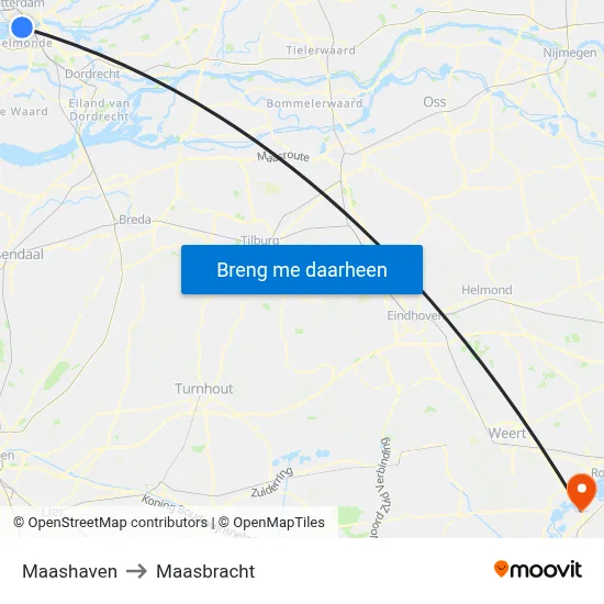 Maashaven to Maasbracht map