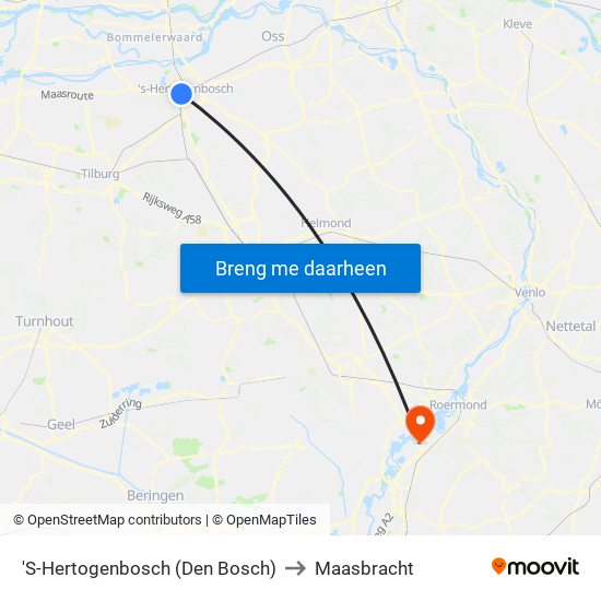 'S-Hertogenbosch (Den Bosch) to Maasbracht map