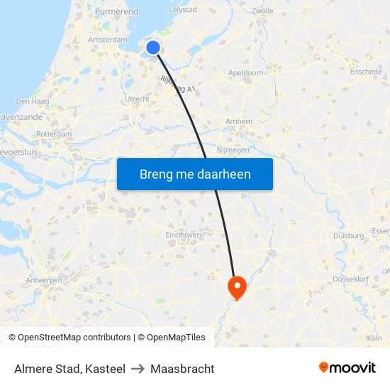 Almere Stad, Kasteel to Maasbracht map