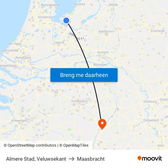 Almere Stad, Veluwsekant to Maasbracht map