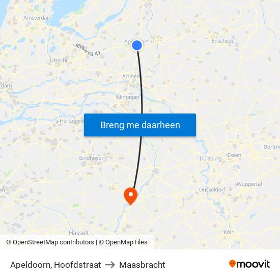 Apeldoorn, Hoofdstraat to Maasbracht map