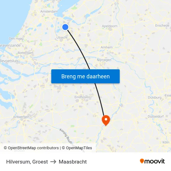 Hilversum, Groest to Maasbracht map