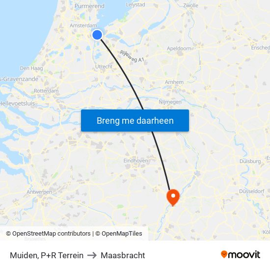 Muiden, P+R Terrein to Maasbracht map